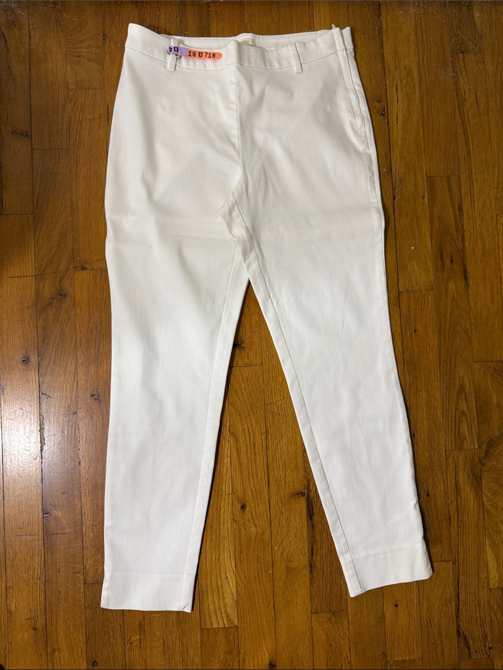 White Tapered Ankle Pants